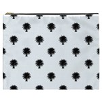 Black And White Tropical Print Pattern Cosmetic Bag (XXXL)