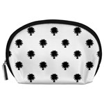 Black And White Tropical Print Pattern Accessory Pouch (Large)