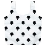 Black And White Tropical Print Pattern Full Print Recycle Bag (XXL)