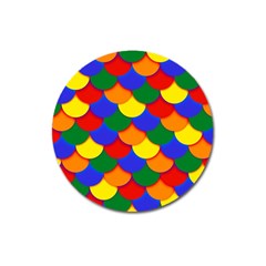 Gay Pride Scalloped Scale Pattern Magnet 3  (round)