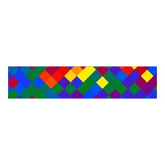 Gay Pride Diagonal Pixels Design Velvet Scrunchie by VernenInk