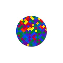 Gay Pride Diagonal Pixels Design Golf Ball Marker by VernenInk