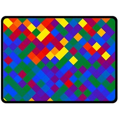 Gay Pride Diagonal Pixels Design Double Sided Fleece Blanket (large) 