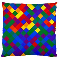 Gay Pride Diagonal Pixels Design Standard Flano Cushion Case (two Sides) by VernenInk