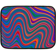 Gay Pride Rainbow Wavy Thin Layered Stripes Double Sided Fleece Blanket (mini)  by VernenInk