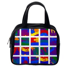 Gay Pride Rainbow Abstract Painted Squares Grid Classic Handbag (one Side)