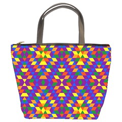 Gay Pride Geometric Diamond Pattern Bucket Bag by VernenInk