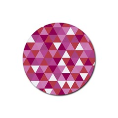 Lesbian Pride Alternating Triangles Rubber Coaster (round)  by VernenInk