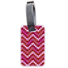 Lesbian Pride Pixellated Zigzag Stripes Luggage Tag (two Sides) by VernenInk