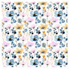 Watercolor Floral Seamless Pattern Wooden Puzzle Square by TastefulDesigns