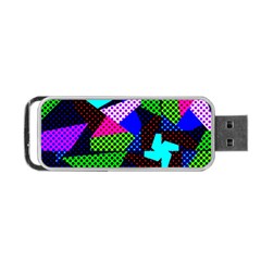 Trippy Blocks, Dotted Geometric Pattern Portable Usb Flash (one Side) by Casemiro