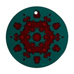 Cherry-blossom Mandala Of Sakura Branches Round Ornament (Two Sides) Back