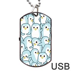 Penguins Pattern Dog Tag Usb Flash (two Sides)