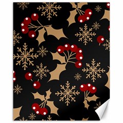 Christmas Pattern With Snowflakes Berries Canvas 16  X 20  by Vaneshart