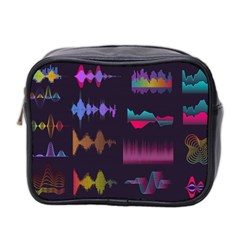 Colorful-sound-wave-set Mini Toiletries Bag (two Sides) by Vaneshart