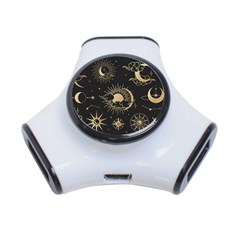 Asian-set-with-clouds-moon-sun-stars-vector-collection-oriental-chinese-japanese-korean-style 3-port Usb Hub by Vaneshart