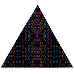 Neon Geometric Seamless Pattern Wooden Puzzle Triangle by dflcprintsclothing