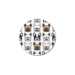 Dog French Bulldog Seamless Pattern Face Head Golf Ball Marker by BangZart