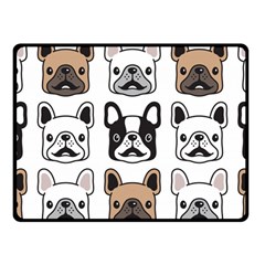 Dog French Bulldog Seamless Pattern Face Head Fleece Blanket (small) by BangZart