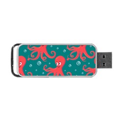 Cute Smiling Red Octopus Swimming Underwater Portable Usb Flash (one Side) by BangZart