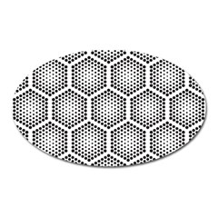 Halftone Tech Hexagons Seamless Pattern Oval Magnet by BangZart