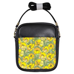 Seamless Pattern With Graphic Spring Flowers Girls Sling Bag by BangZart