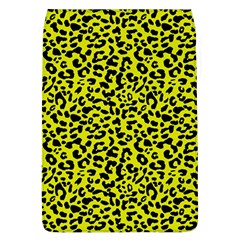 Leopard Spots Pattern, Yellow And Black Animal Fur Print, Wild Cat Theme Removable Flap Cover (l) by Casemiro