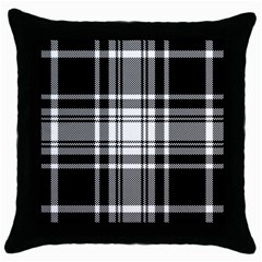 Pixel Background Design Modern Seamless Pattern Plaid Square Texture Fabric Tartan Scottish Textile Throw Pillow Case (black) by BangZart
