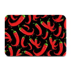 Seamless Vector Pattern Hot Red Chili Papper Black Background Plate Mats by BangZart