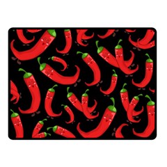 Seamless Vector Pattern Hot Red Chili Papper Black Background Fleece Blanket (small) by BangZart