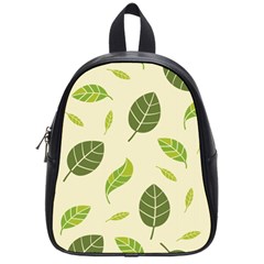 Leaf Spring Seamless Pattern Fresh Green Color Nature School Bag (small) by BangZart