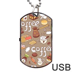 Vector Seamless Pattern With Doodle Coffee Equipment Dog Tag Usb Flash (two Sides) by BangZart