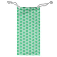 Polka Dots Mint Green, Pastel Colors, Retro, Vintage Pattern Jewelry Bag by Casemiro