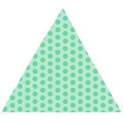 Polka Dots Mint Green, Pastel Colors, Retro, Vintage Pattern Wooden Puzzle Triangle by Casemiro