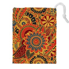 Bright Seamless Pattern With Paisley Elements Hand Drawn Wallpaper With Floral Traditional Drawstring Pouch (4xl)
