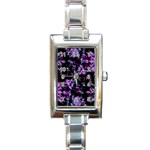 Abstract Intricate Texture Print Rectangle Italian Charm Watch