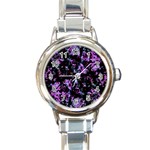 Abstract Intricate Texture Print Round Italian Charm Watch