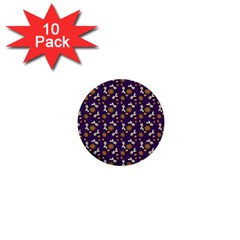 Clown Ghost Pattern Purple 1  Mini Buttons (10 Pack)  by snowwhitegirl
