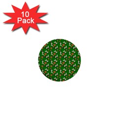 Clown Ghost Pattern Green 1  Mini Buttons (10 Pack)  by snowwhitegirl
