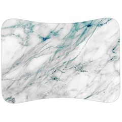 Gray Faux Marble Blue Accent Velour Seat Head Rest Cushion by Dushan