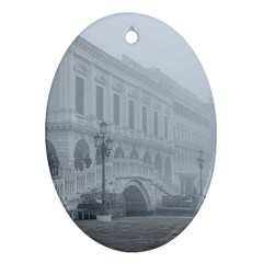 Fog Winter Scene Venice, Italy Oval Ornament (two Sides) by dflcprintsclothing