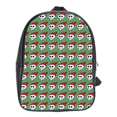 Comic Head Skull - Hat Red - Cartoon Skull School Bag (large) by DinzDas