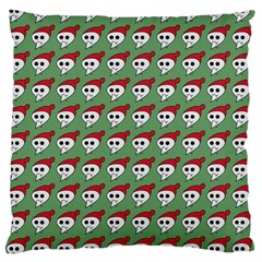 Comic Head Skull - Hat Red - Cartoon Skull Large Cushion Case (two Sides) by DinzDas