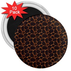 Animal Skin - Panther Or Giraffe - Africa And Savanna 3  Magnets (10 Pack)  by DinzDas