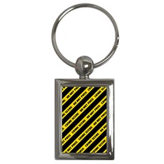 Warning Colors Yellow And Black - Police No Entrance 2 Key Chain (rectangle) by DinzDas