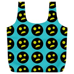 005 - Ugly Smiley With Horror Face - Scary Smiley Full Print Recycle Bag (xl) by DinzDas