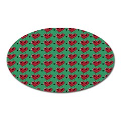 Evil Heart Graffiti Pattern Oval Magnet by DinzDas