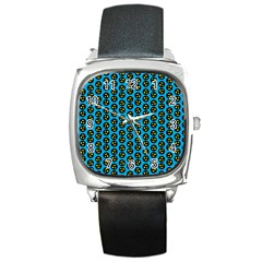 0059 Comic Head Bothered Smiley Pattern Square Metal Watch by DinzDas