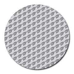 Comic Head Skull Hat Pattern 2 Round Mousepads by DinzDas