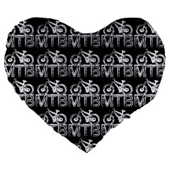 Mountain Bike - Mtb - Hardtail And Dirt Jump 2 Large 19  Premium Heart Shape Cushions by DinzDas
